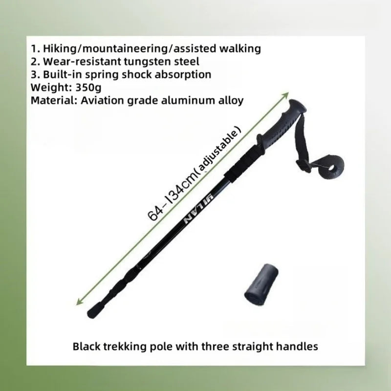 Collapsible Lightweight Hiking Trekking Poles — Adjustable Anti-Shock Walking Sticks for Men and Women