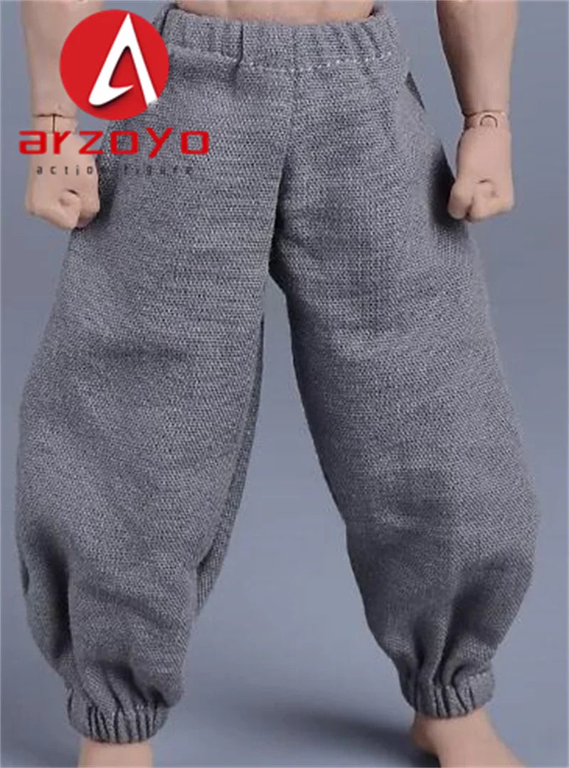 1/12 Scale Vintage Kung Fu Outfit – T-Shirt, Lantern Pants & Suit Clothes for 6" Romankey Male Action Figures