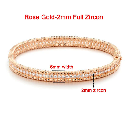 2mm Full Moissanite Bracelet – GRA Certified, 925 Sterling Silver, 18K Gold Plated Luxury Bangle for Women