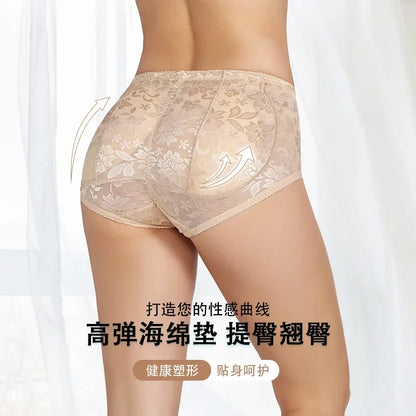 Women's Sexy Padded Butt Lift Panties – Mid-Waist Full Hip Enhancer Sponge Underwear
