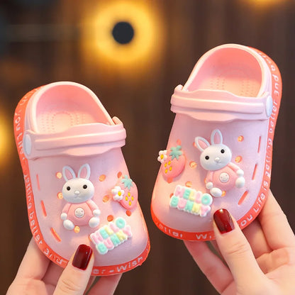 Kids Cartoon Summer Sandals - Soft Flat Heel Garden Shoes for Boys & Girls