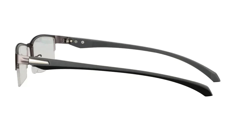 Progressive Multifocal Photochromic Reading Glasses – Anti-Blue Light Half Frame for Men with Presbyopia & Far Sight Protection