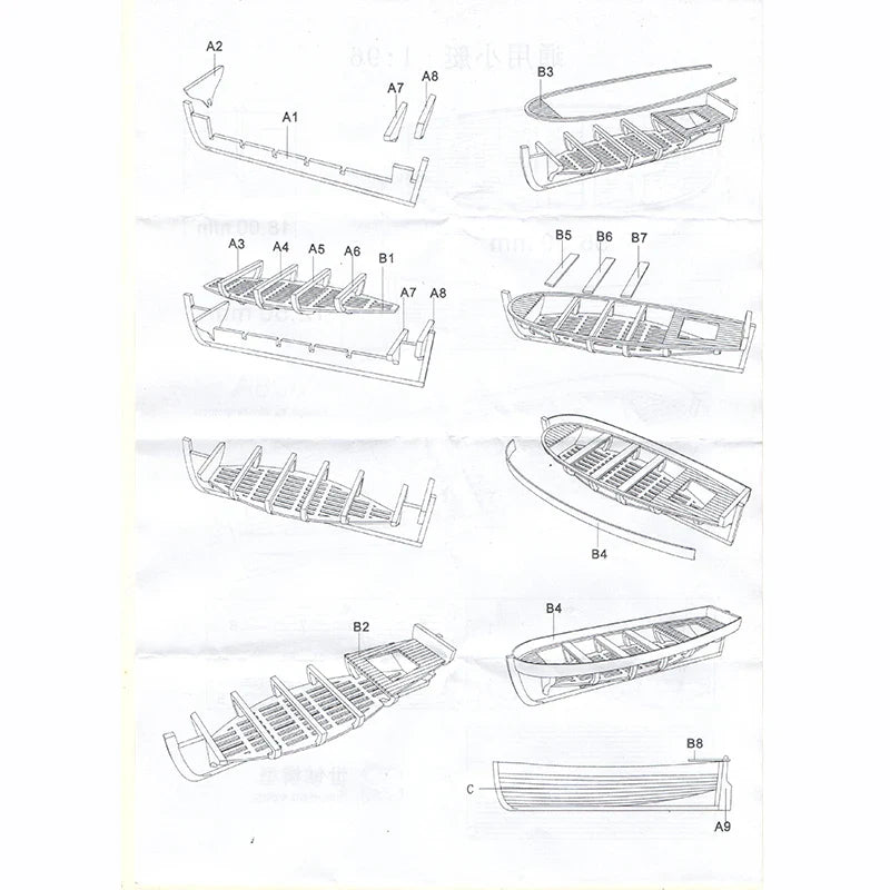1/96 Mini Wooden Lifeboat Model Kit – Hand-Assembled Boat Toy