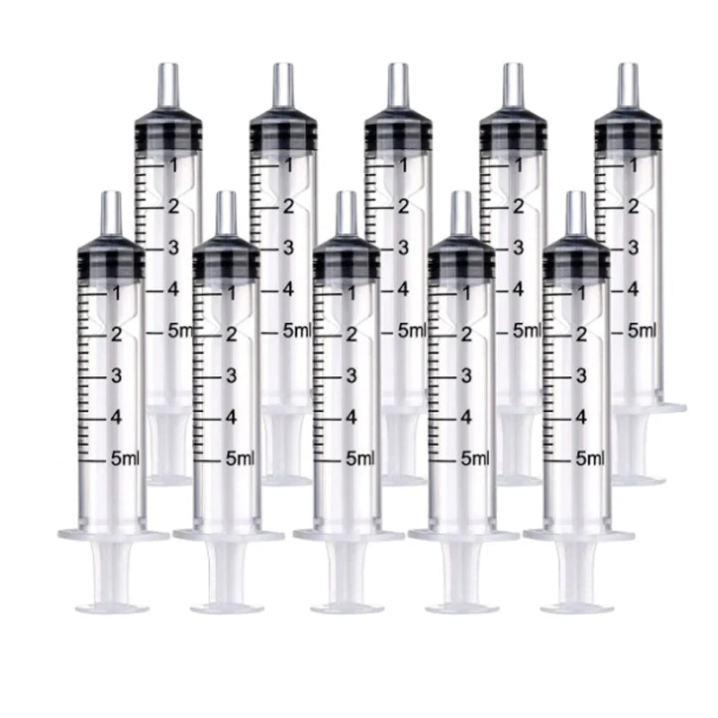 2-20pcs Plastic Reusable Syringes 1ml-10ml – Measuring Tool for Hydroponics & Kitchen Use