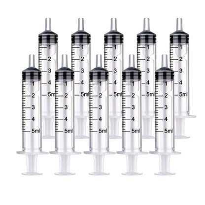 2-20pcs Plastic Reusable Syringes 1ml-10ml – Measuring Tool for Hydroponics & Kitchen Use