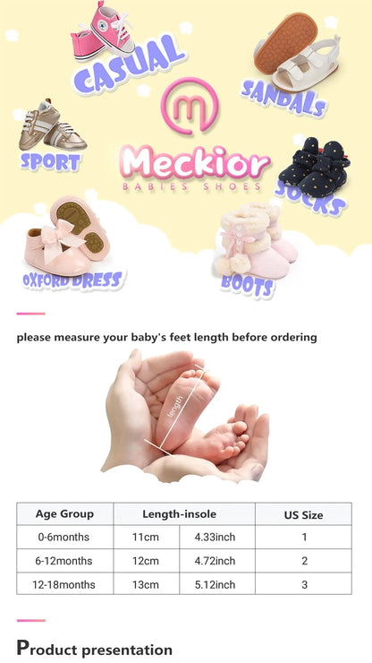 Meckior Baby Walking Shoes — Breathable Soft Sandals for Girls, Color Block Garden Shoes 0-18M
