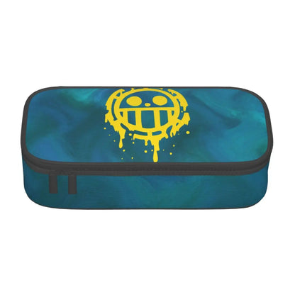 Cute Custom One Piece Pencil Case – Large Capacity Straw Hat Pirates Skull Stationery Bag for Boys & Girls