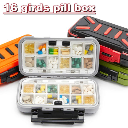 Travel Pill Case & Medicine Storage Organizer – Independent Lattice Tablet Dispenser & Tackle Box Container