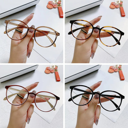 Anti Blue Light Round Computer Glasses for Women & Men, PC Eyewear Frame Optical Spectacles for Eye Strain Protection & Screen Blocking