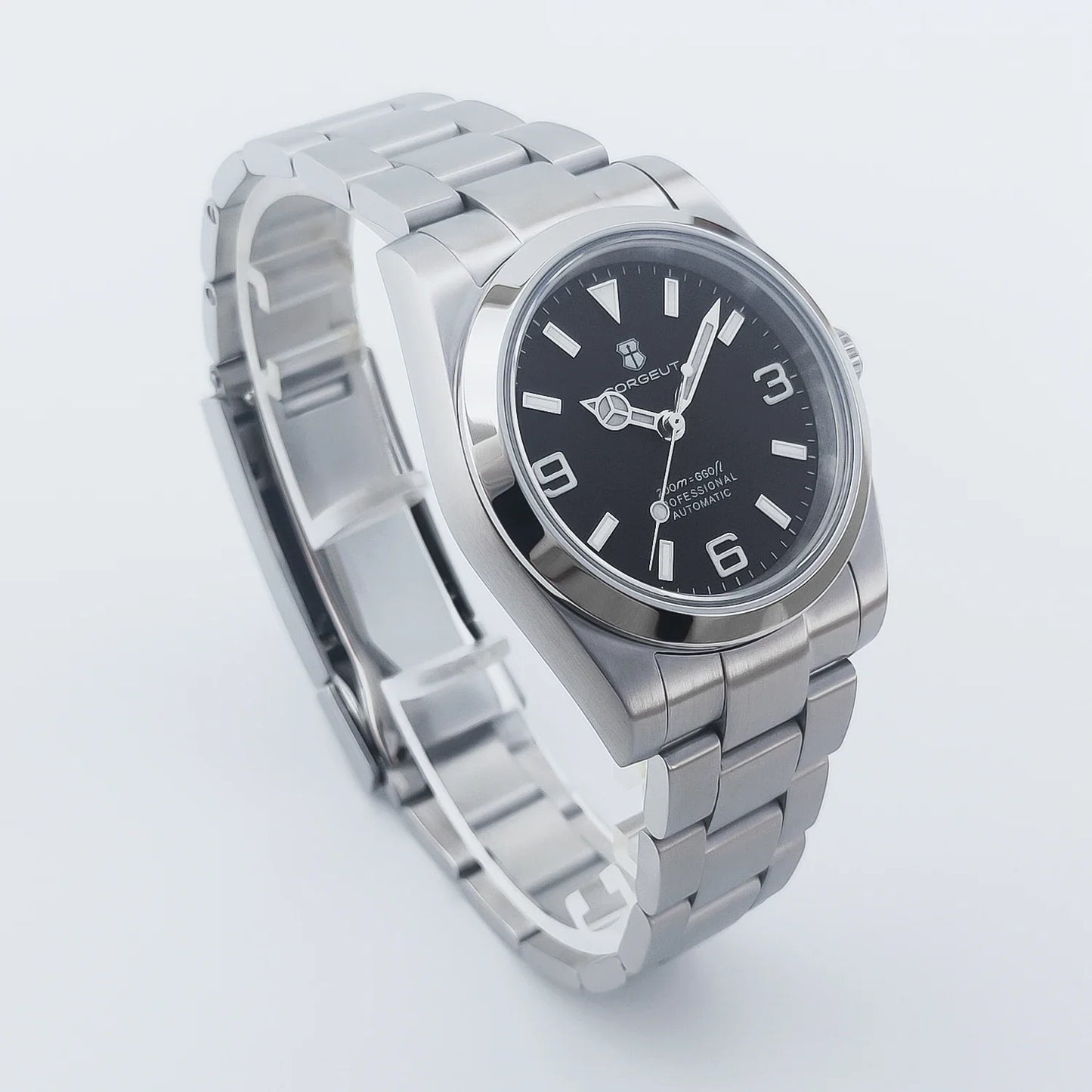 Corgeut 36mm/39mm Luxury Automatic Mechanical Watch – Sapphire Crystal, 10Bar Waterproof, Classic Number Dial Men’s Wristwatch