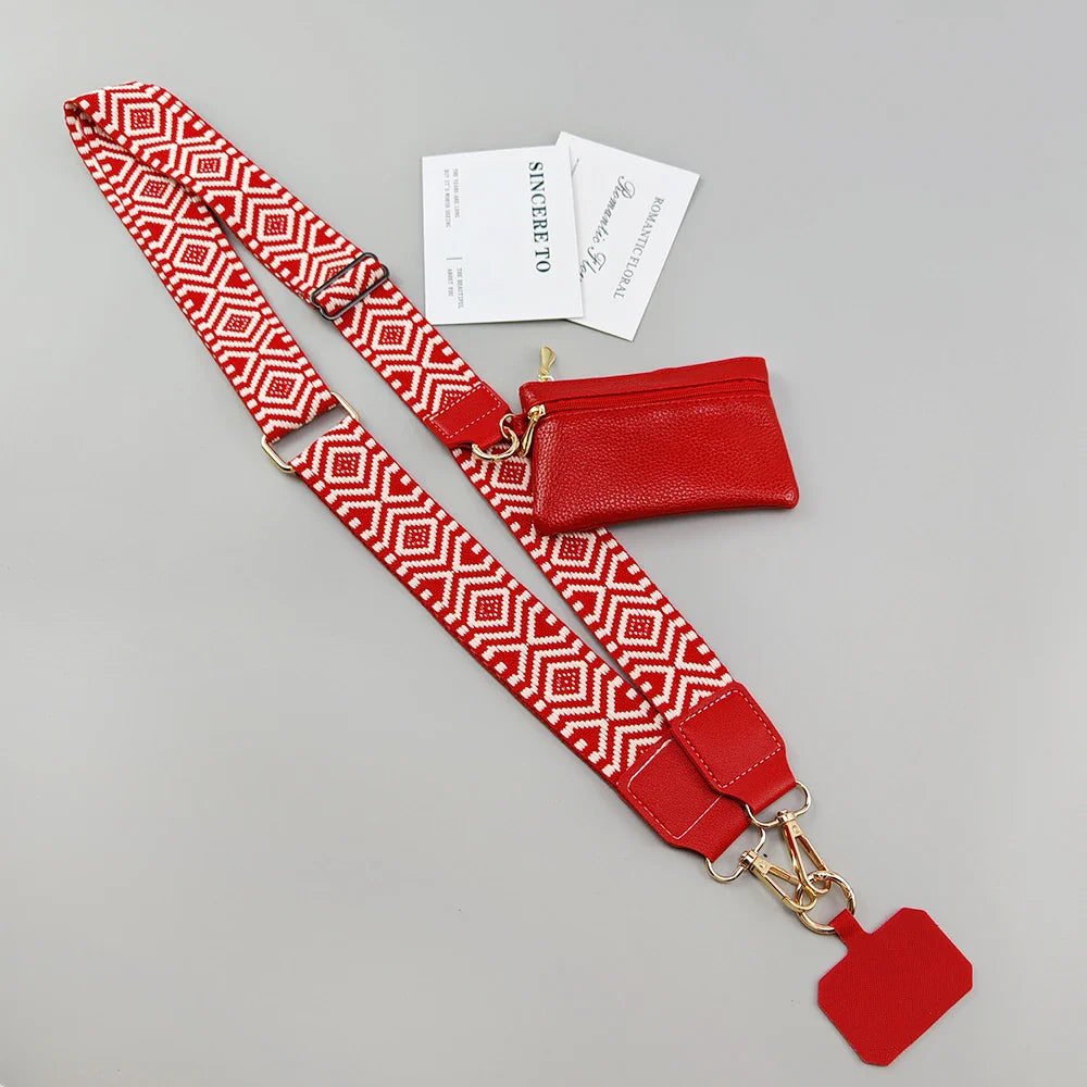 Adjustable Crossbody Mobile Phone Lanyard Strap – Anti-Lost Cell Phone Case Pendant with Zippered Wallet, Card Gasket & Coin Purse