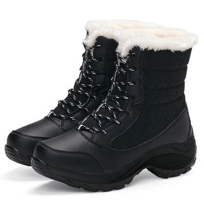 Women’s Snow Boots — Non-Slip Waterproof Fur-Lined Platform Ankle & Thigh-High Winter Boots with Wedges