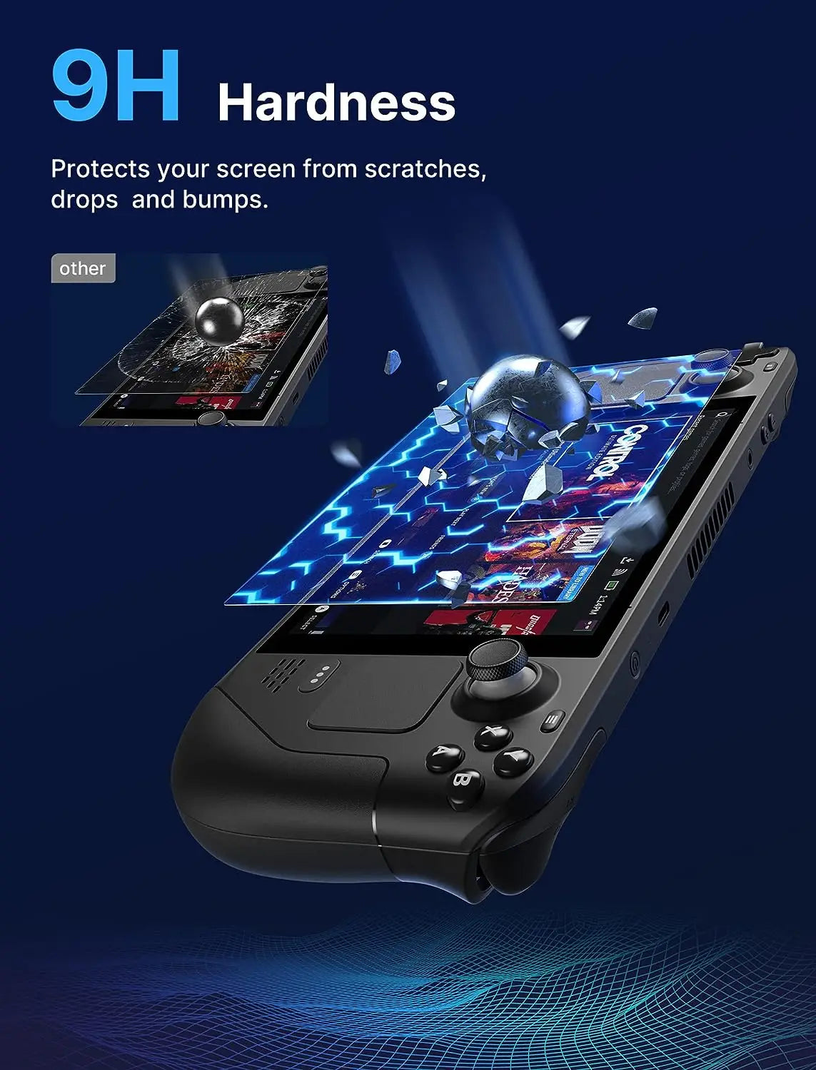 Steam Deck OLED Screen Protector - 2 Pack Anti-Glare Matte Tempered Glass 9H Scratch Resistant Film with Installation Kit