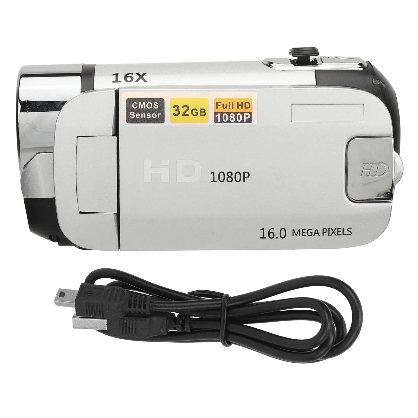 D90 1080P 16MP Digital Camera – 2.4" Rotatable Screen, 16X Zoom, HD Video Recorder with Fill Light