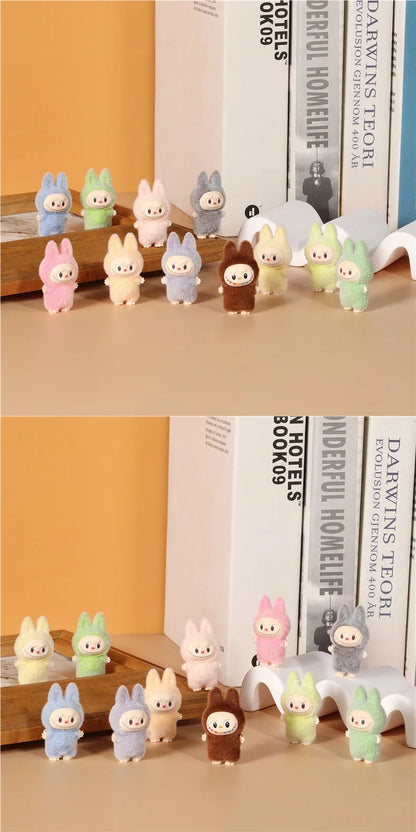 Labubu Mini Plush Toy 4.3cm – Sitting Posture Handmade Cartoon DIY Desktop Ornament Mystery Box Gift