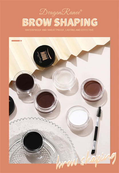 Matte Brown & Black Eyebrow Cream – 3D Natural Tint, Waterproof Gel Wax, Long-Lasting Eyebrow Enhancer
