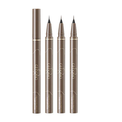 Ultra-Thin Eyeliner Pen — Black & Brown Waterproof Eyelash Liner for Silkworm Eye Makeup, Long-Lasting Smooth Pencil
