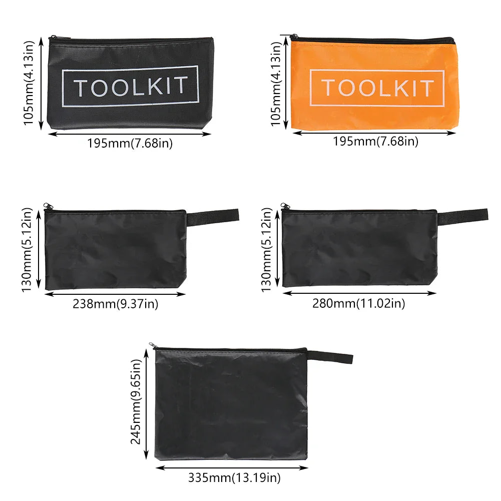 Waterproof Oxford Canvas Tool Bag — 420D Zipper Organizer, Portable Travel Storage Pouch for Tools & Accessories