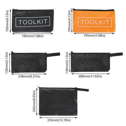 Waterproof Oxford Canvas Tool Bag — 420D Zipper Organizer, Portable Travel Storage Pouch for Tools & Accessories