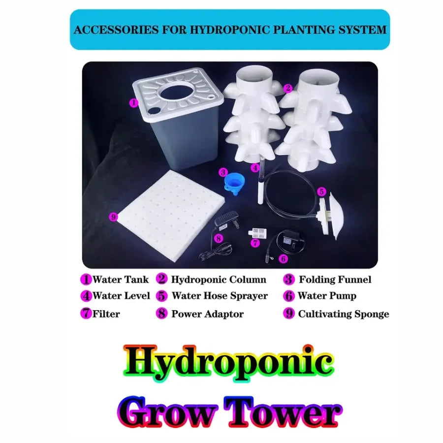 Hydroponic Growing System – Mini Indoor/Outdoor Herb Vertical Garden Tower, 6 Tiers, 30 Holes for Vegetables