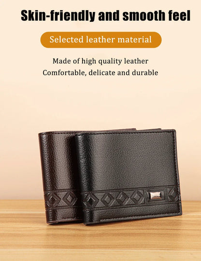 Mini Slim Zipper Card Wallet for Men — Portable Ultra-Thin Black Purse for ID, Bank & Credit Cards