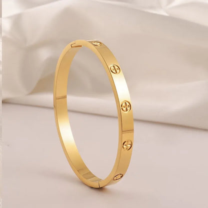 European American Stainless Steel Cross Bracelet - Gold & Silver Couple Jewelry, Perfect Holiday Gift for Men & Women
