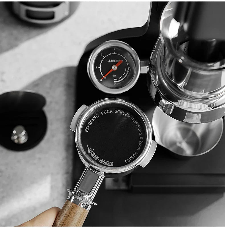 MHW-3BOMBER Espresso Puck Screen – 51/53/58.5mm Reusable Stainless Steel Coffee Filter, 0.8/0.2mm Thickness Coffee Tool