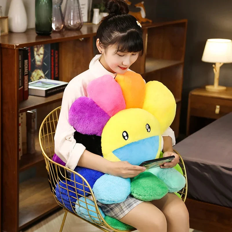 40/60cm Sunflower Plush Pillow — Soft Flower Cushion for Sofa, Bed & Room Decor, Kawaii Gift