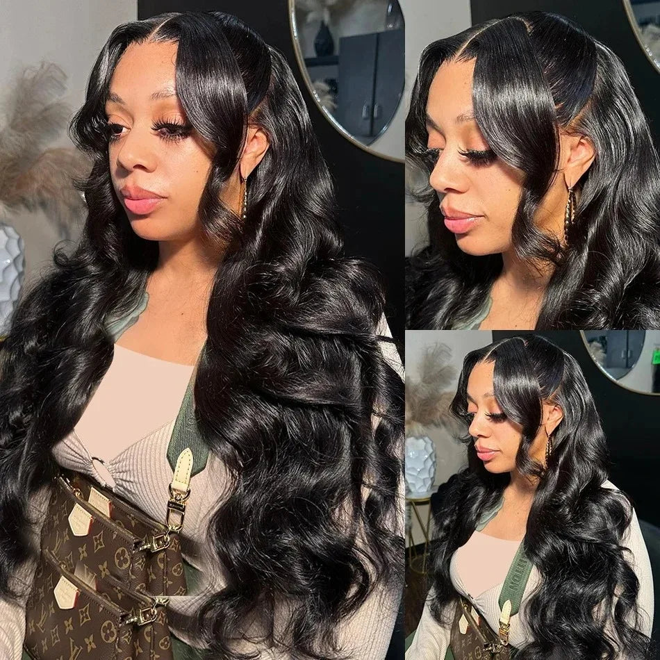 40 Inch 13x6 HD Transparent Lace Frontal Wig – Body Wave & Water Wave, 200 Density 100% Raw Remy Human Hair for Women
