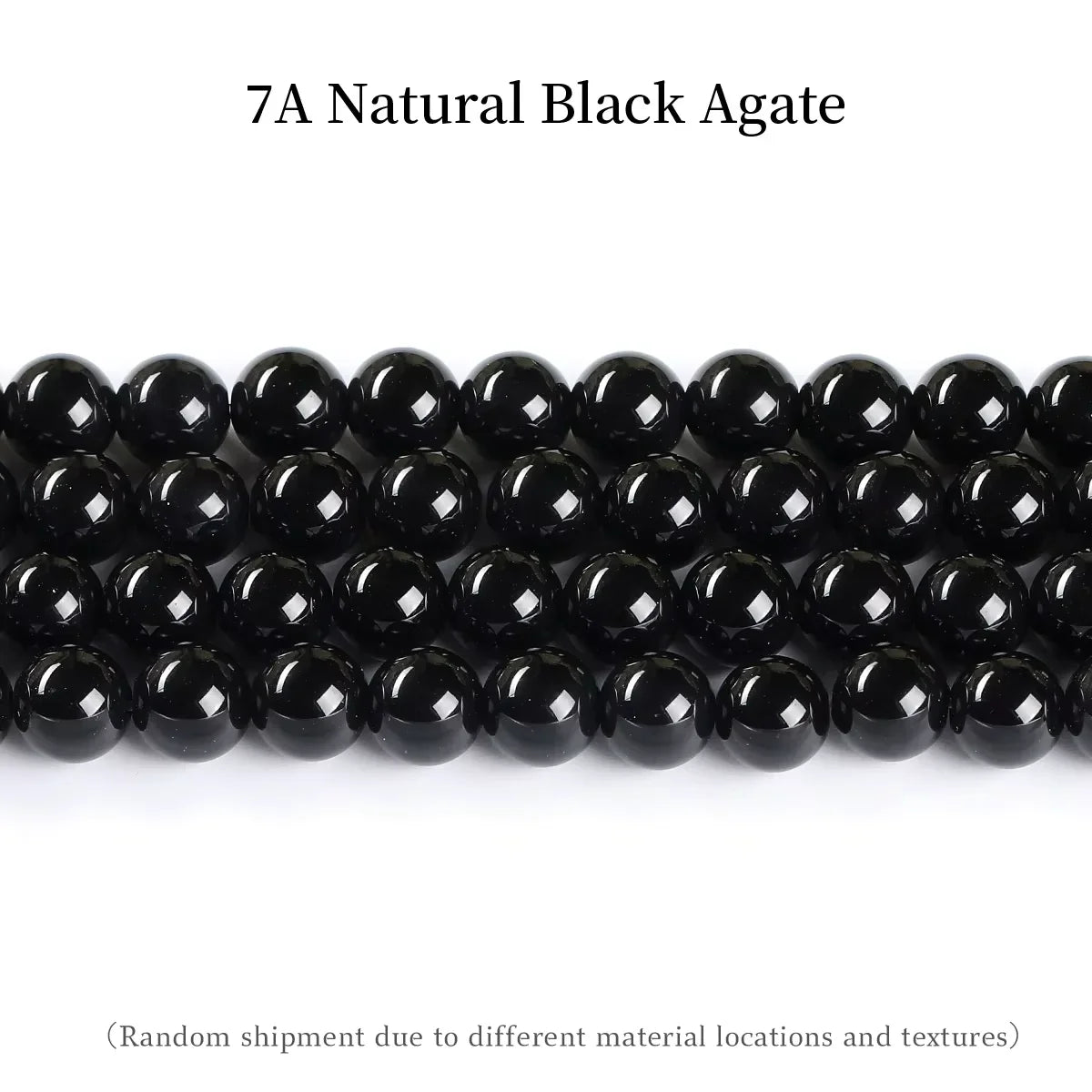 Natural Black Agate Beads – Round Frosted Stone Spacer Beads for DIY Jewelry, Bracelets & Necklace Accessories