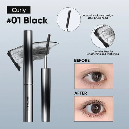 Judydoll Iron Mascara 2g – Waterproof, Slim, Long Curl & Thick Styling Mascara in Steel Tube