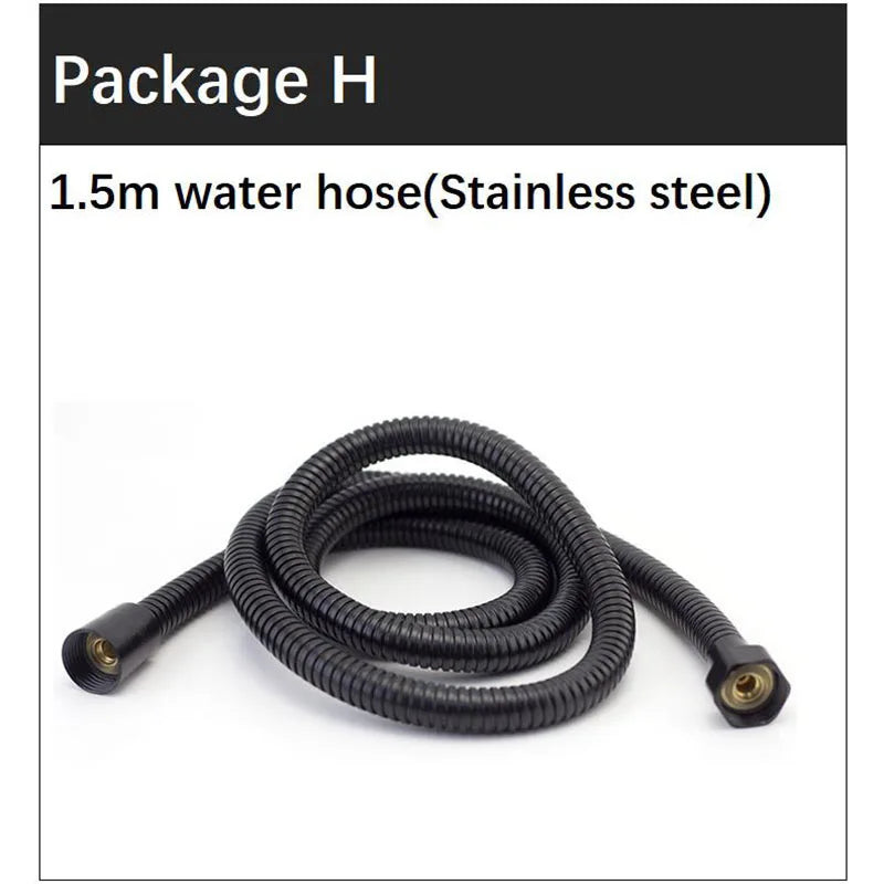 Black Toilet Bidet Sprayer Set - Handheld Bathroom Wash Spray Gun with Flexible Hose, Water Valve & Cleaning Shower Head