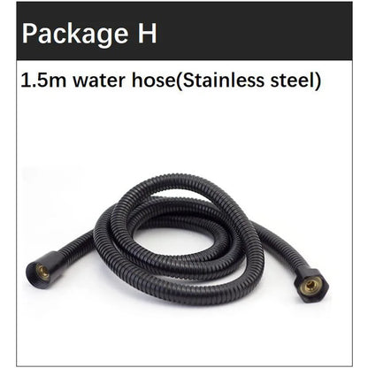 Black Toilet Bidet Sprayer Set - Handheld Bathroom Wash Spray Gun with Flexible Hose, Water Valve & Cleaning Shower Head