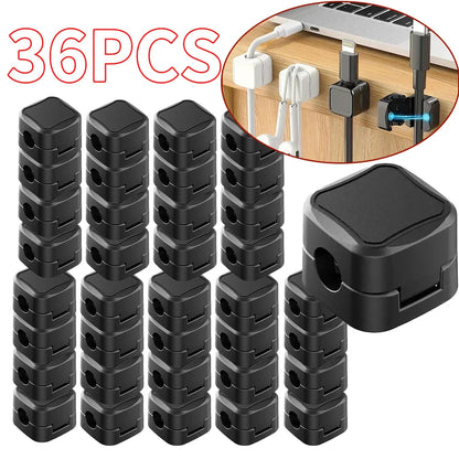 Magnetic Cable Clips – Adjustable Cord Holders for Desk Cable Management, 4/8/16/36PCS Organizer