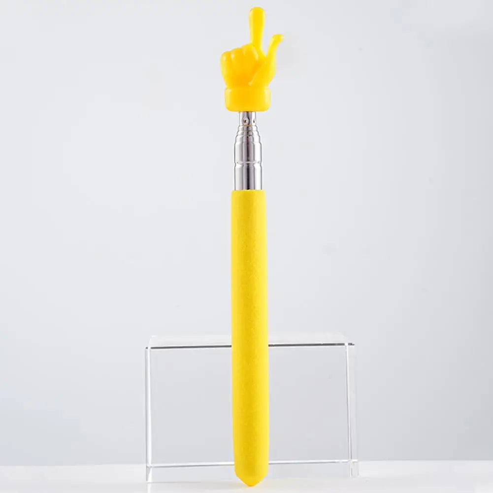 Retractable Teacher Pointer — Stainless Steel Telescopic Finger Design Stick for Classroom Teaching Supplies