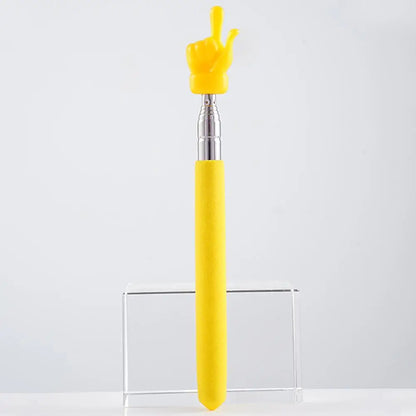 Retractable Teacher Pointer — Stainless Steel Telescopic Finger Design Stick for Classroom Teaching Supplies