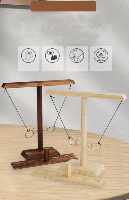 Ring Toss Game Set — Fast-Paced Wooden Board Game for Kids, Adults, Home, Outdoor, Party & Drinking Fun