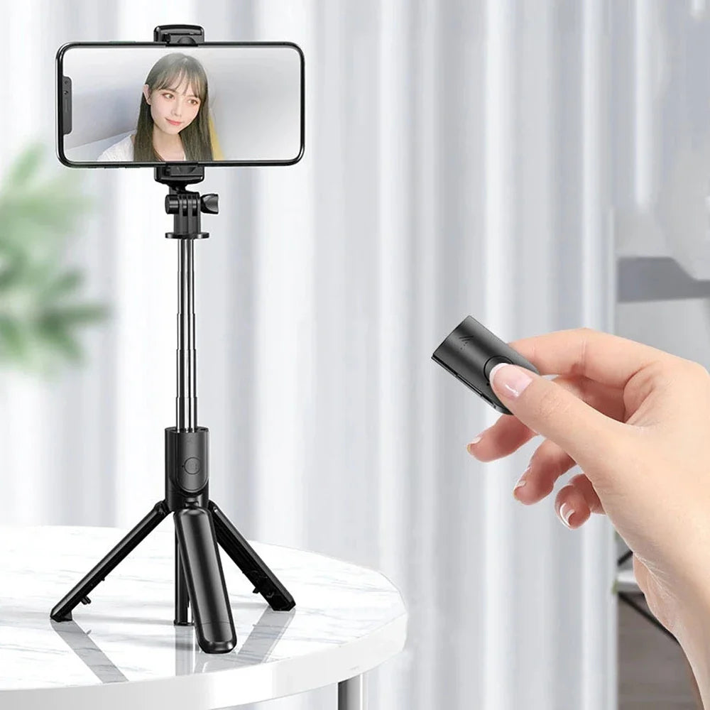 Wireless Bluetooth Selfie Stick Tripod – Foldable & Portable with Fill Light and Remote for iPhone & Android Phones