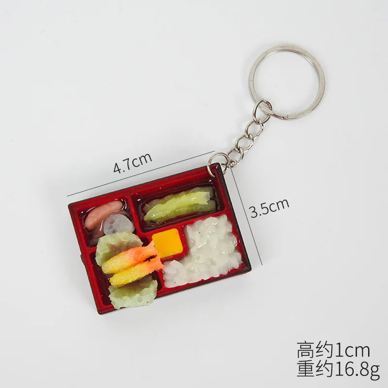 PVC Sushi Food Box Keychain – Mini Lunch Dollhouse Toy Keyring, Wholesale