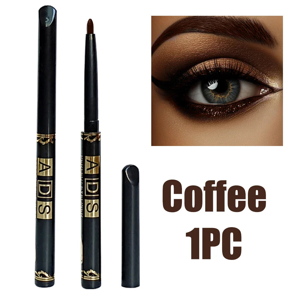 2pcs Waterproof Black & Brown Eyeliner Pencils – Smudge-Proof Long-Lasting High-Pigment Eye Makeup for Beginners