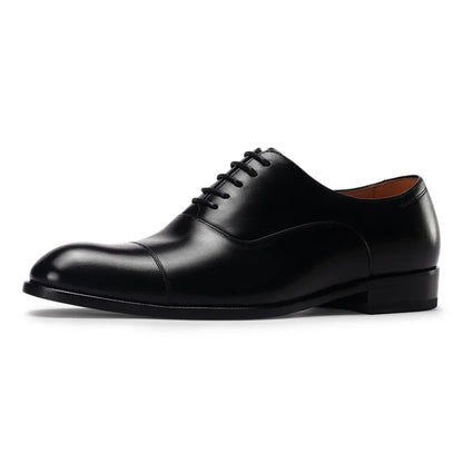 Men’s Handmade Full-Grain Leather Oxford Shoes - Comfortable Classic Business Dress Shoes for Daily Formal Wear