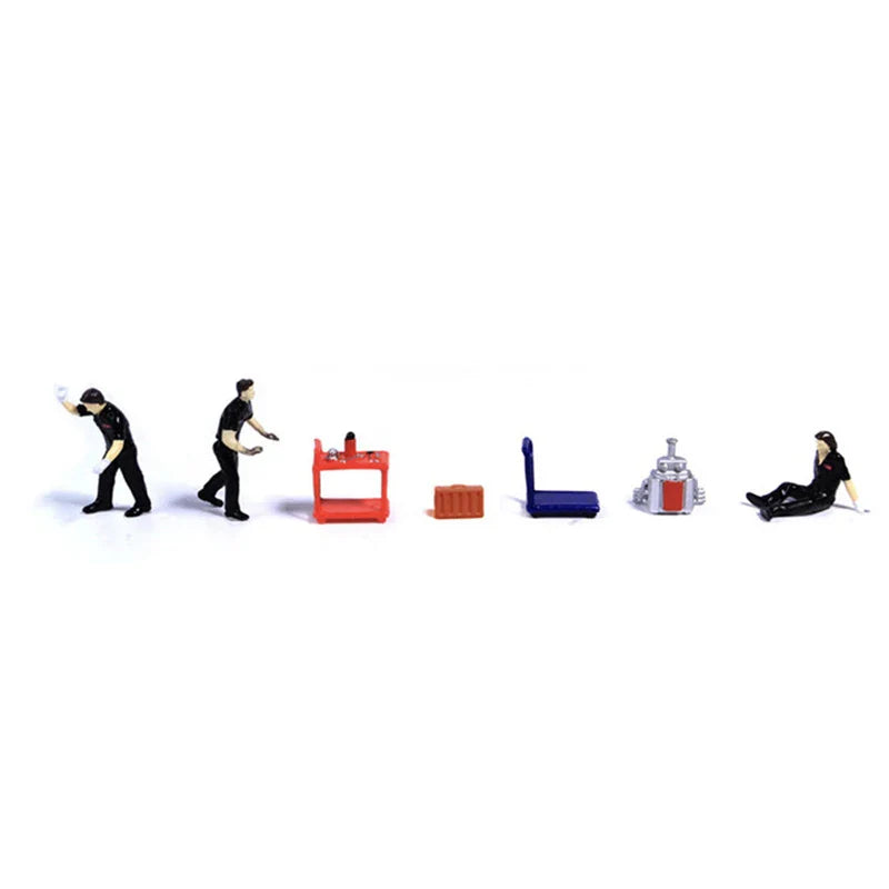 RM 1:64 Automotive Repairman & Tools Micro Mini Figure Model — Diecast Scene Collectible