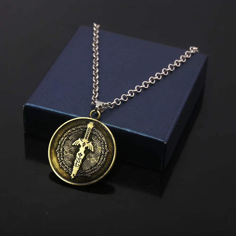 Zelda Tears of the Kingdom Purah Pad Keychain – Master Sword & Hylian Shield Pendant for Fans
