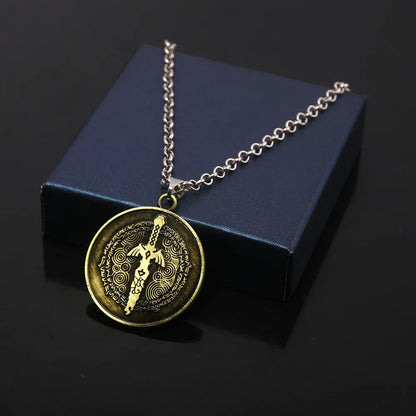 Zelda Tears of the Kingdom Purah Pad Keychain – Master Sword & Hylian Shield Pendant for Fans