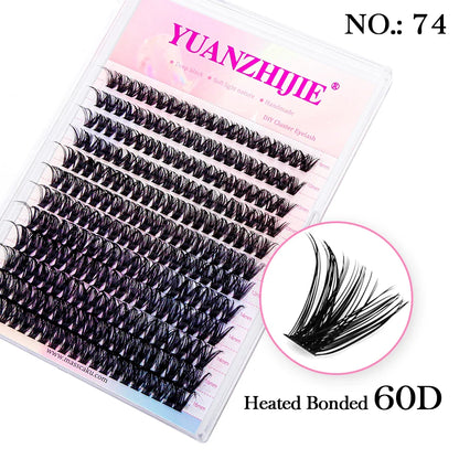 DIY 144 Cluster Lashes – Natural C/D Curl Individual Mink Eyelashes, Free Shipping, Home Makeup Supplies