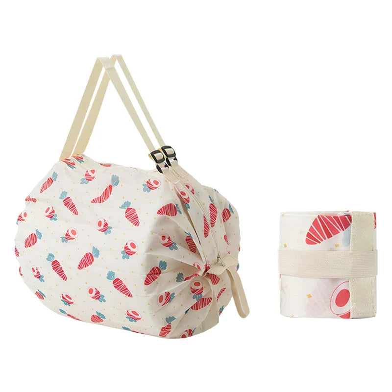 Foldable Shopping Bag - Waterproof Portable Reusable Grocery & Travel Tote Bag