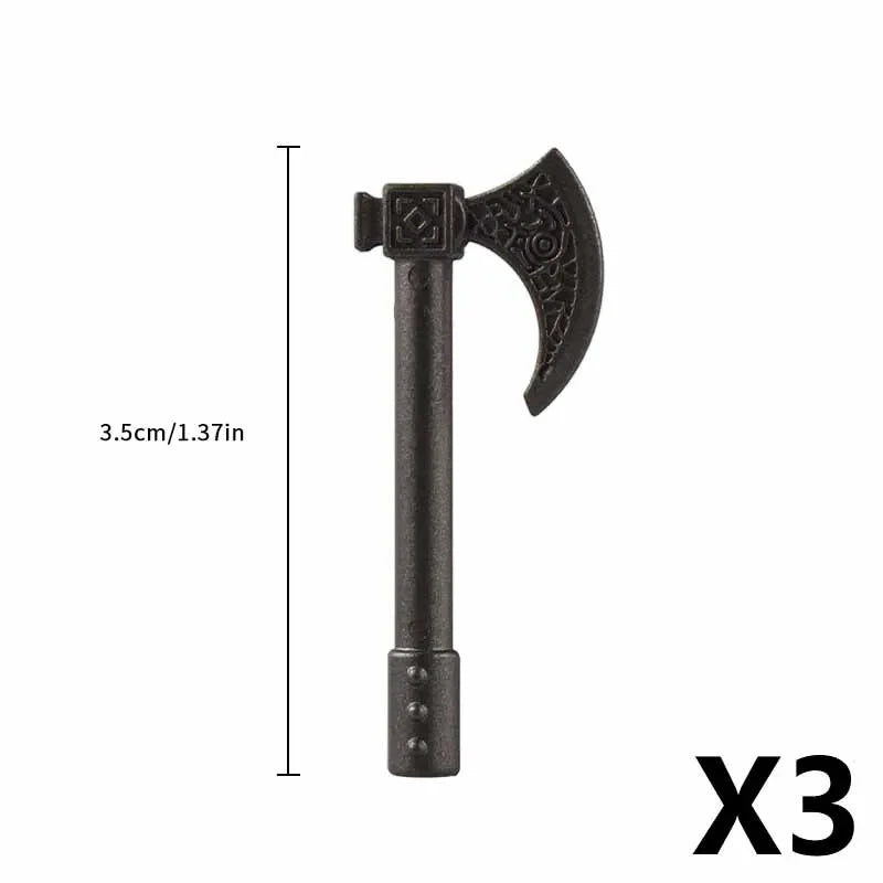 Medieval Figure Weapons Building Blocks Kit – King Sword, Lion Shield, Trident & Double-Edged Axe Battle Toy