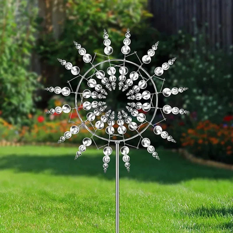 Transform Your Garden with our New Magical Metal Windmill - 3D Kinetic Sculpture Wind Solar Spinners
