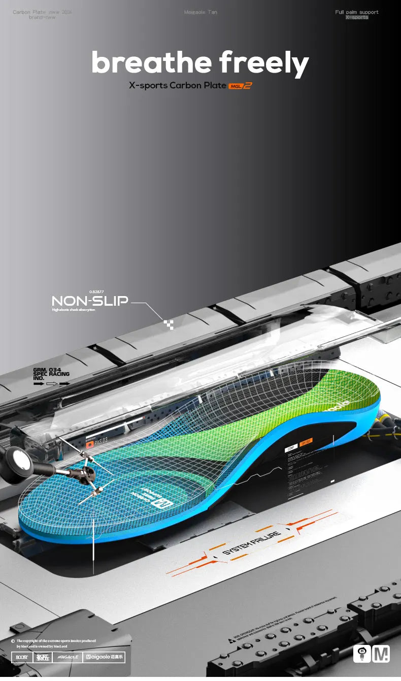 Mcgola 2024 Basketball Insole, Real Full-Length Carbon Plate, Strong Arch Support, High-Rebound Elastic Insole
