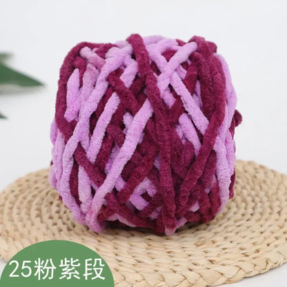 100g Chenille Knitting Yarn – Soft Thick Cotton Ice Strip Wool for DIY Hand Knitting Scarves & Crafts